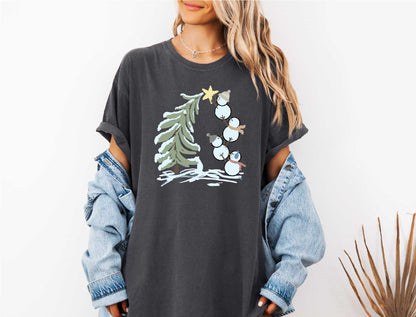 Snowman Christmas Tree T-Shirt