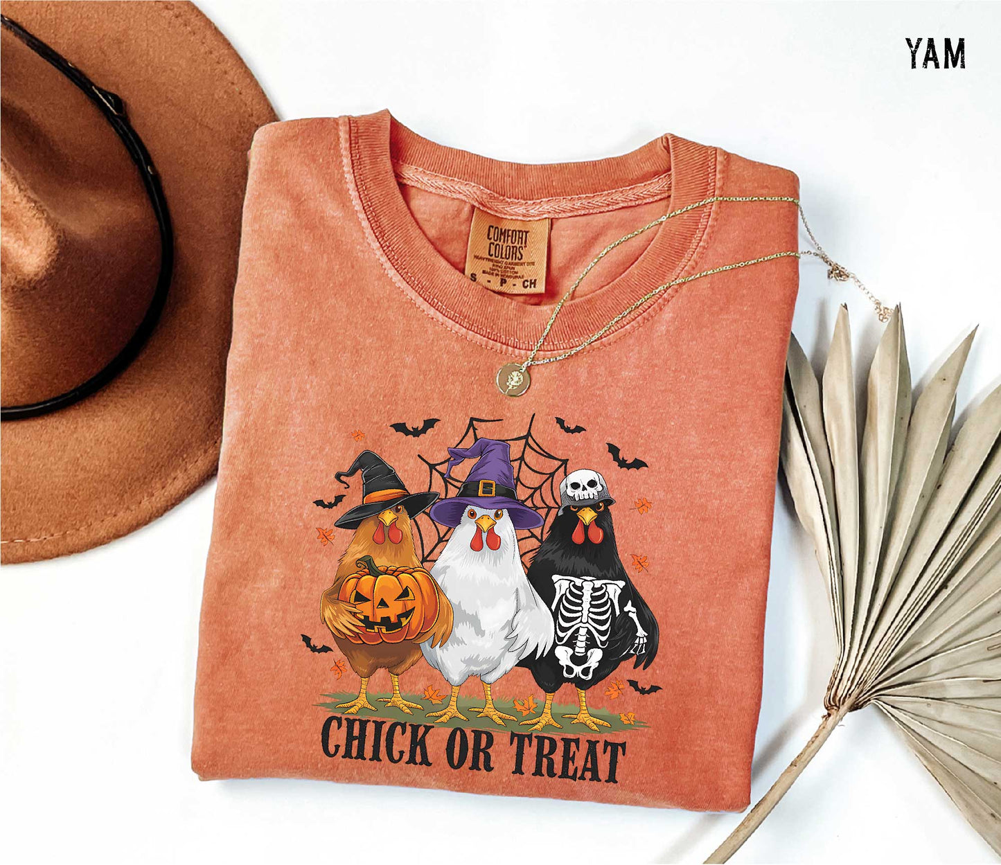 Chick or Treat Halloween Comfort Colors T-shirt - Cute Chicken Costume Graphic Tee