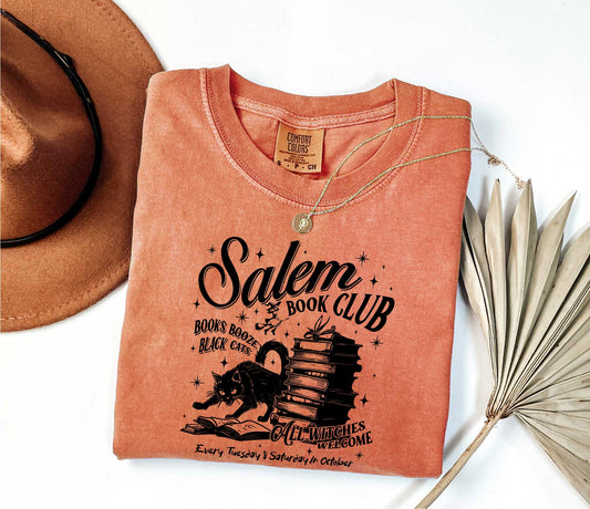 Salem Book Club Shirt, Bookish Halloween Tee, Spooky Book Lover Shirt