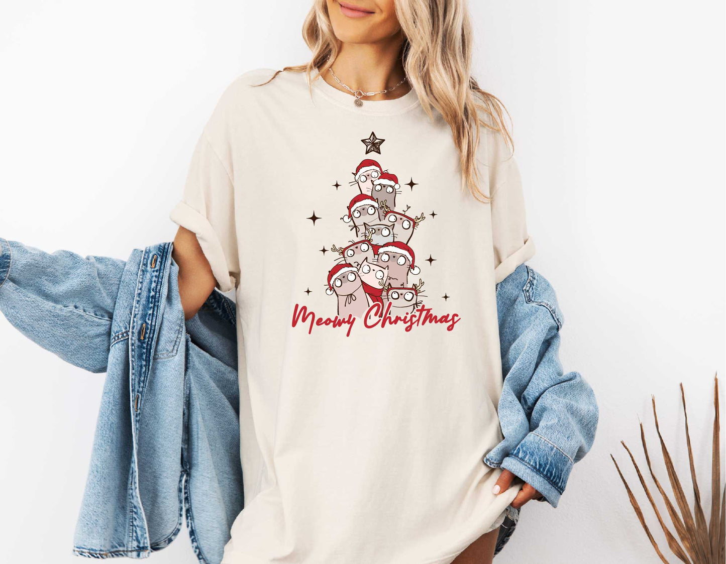 Meowy Christmas Cat T-shirt