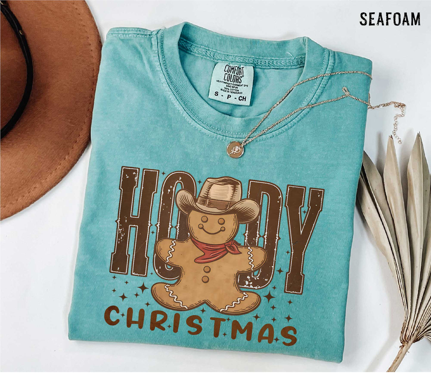 Howdy Christmas Gingerbread Cowboy Comfort Colors T-shirt