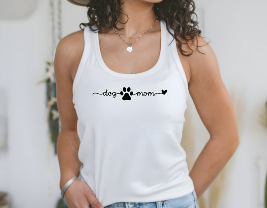 Dog Mom Paw Print - Women's Racerback Tank