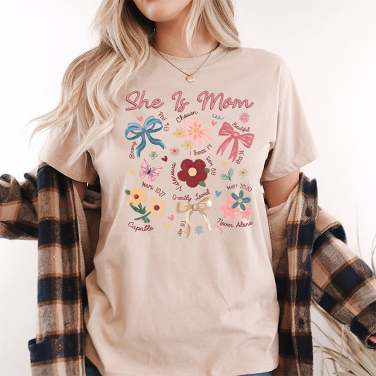 Floral Christian Mama She is Mom - Unisex Tee