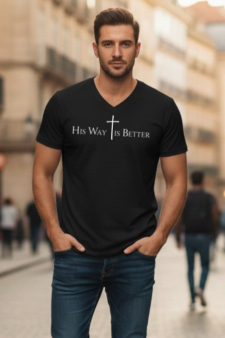 His Way is Better Christian - Unisex V-Neck Tee