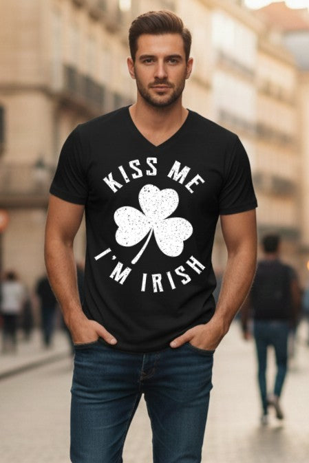 St Patrick’s Day Kiss Me I’m Irish - Unisex V-Neck Tee
