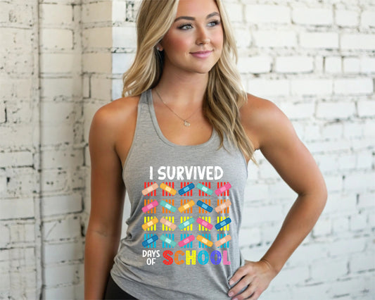 I Survived 100 Days of School - Women's Racerback Tank