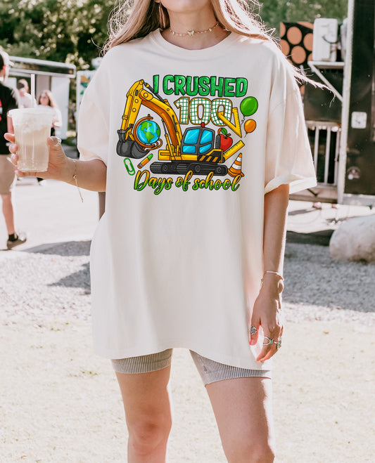 I Crushed 100 Days of School - Unisex Comfort Colors T-shirt