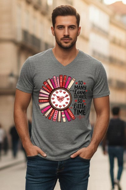 Funny Valentine Book Lover - Unisex V-Neck Tee