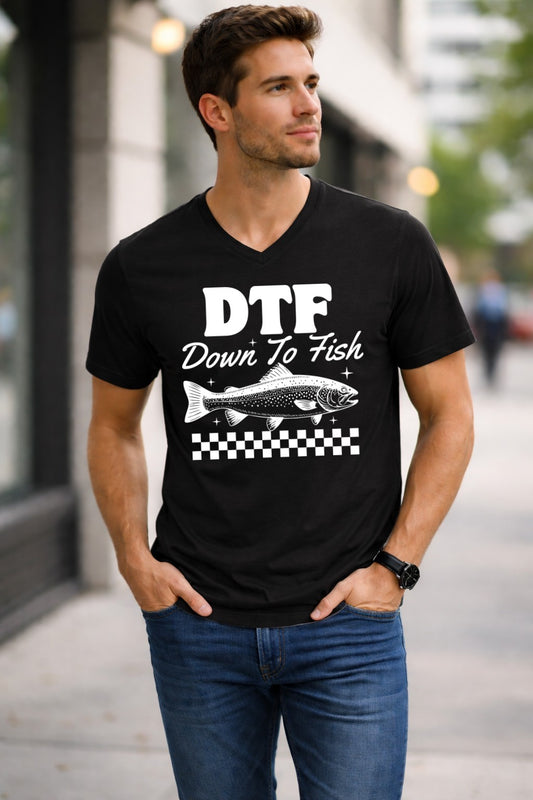 Summer Funny Fishing - Unisex V-Neck Tee