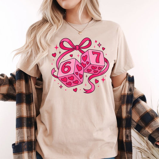 6 7 Valentine Meme Shirt - Funny Coquette Bow Valentine Gift - Unisex Tee