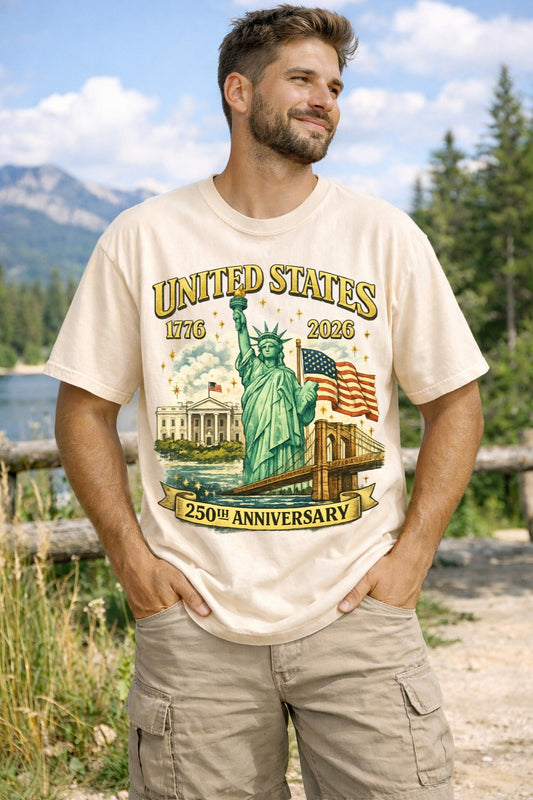 1776-2026 Patriotic T-Shirt | America 250th Anniversary Gift | Cotton  - Unisex Comfort Colors T-shirt