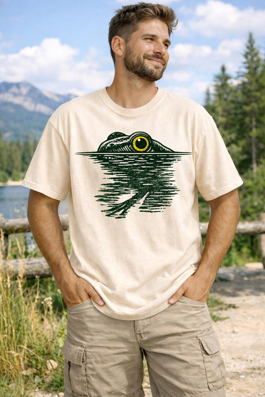 Vintage Swimming Frog Tee - Retro 90s Cottagecore Frog Shirt - Unisex Comfort Colors T-shirt