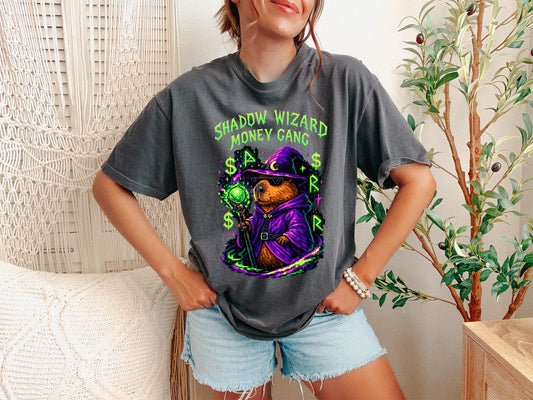 Capybara Wizard Shirt - Shadow Wizard Money Gang We Love Casting Spells - Unisex Comfort Colors T-shirt