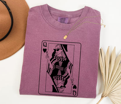 Queen of Hearts Comfort Colors® Shirt, Mothers Day Gift, Valentine Gift, Retro Valentine Graphic Tee, Be My Valentine, Feminist Shirt Gift