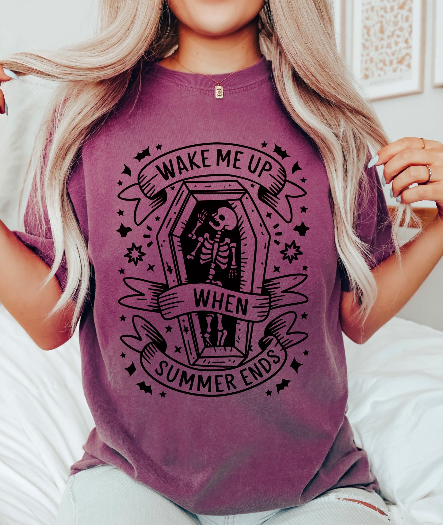 Halloween Shirt - Wake Me Up When Summer Ends Shirt Berry