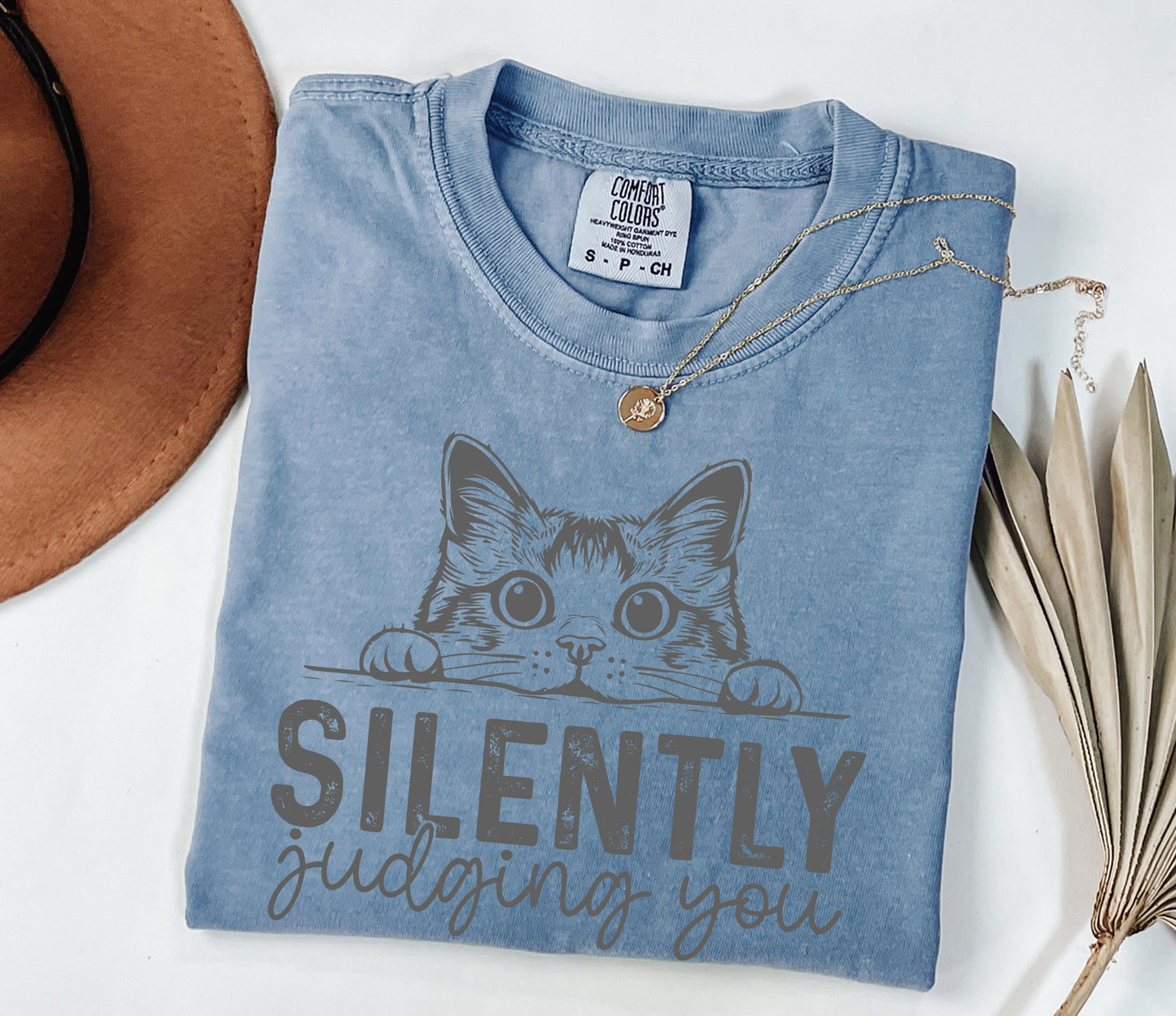 Judging You Silently Shirt,Cat T-shirt,Funny Cat Shirt,Cute Kitty Tee,Gift for Cat Lover,Cat Mom Shirts,Cat Shirt For Women,Cute Cat Shirt