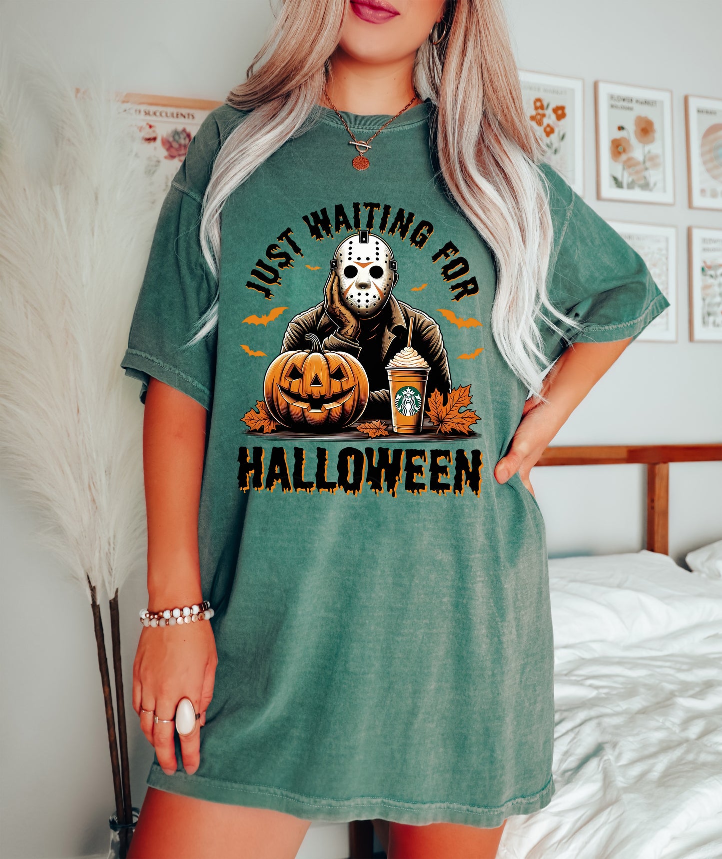 Just Waiting For Halloween Shirt Blue Spruce