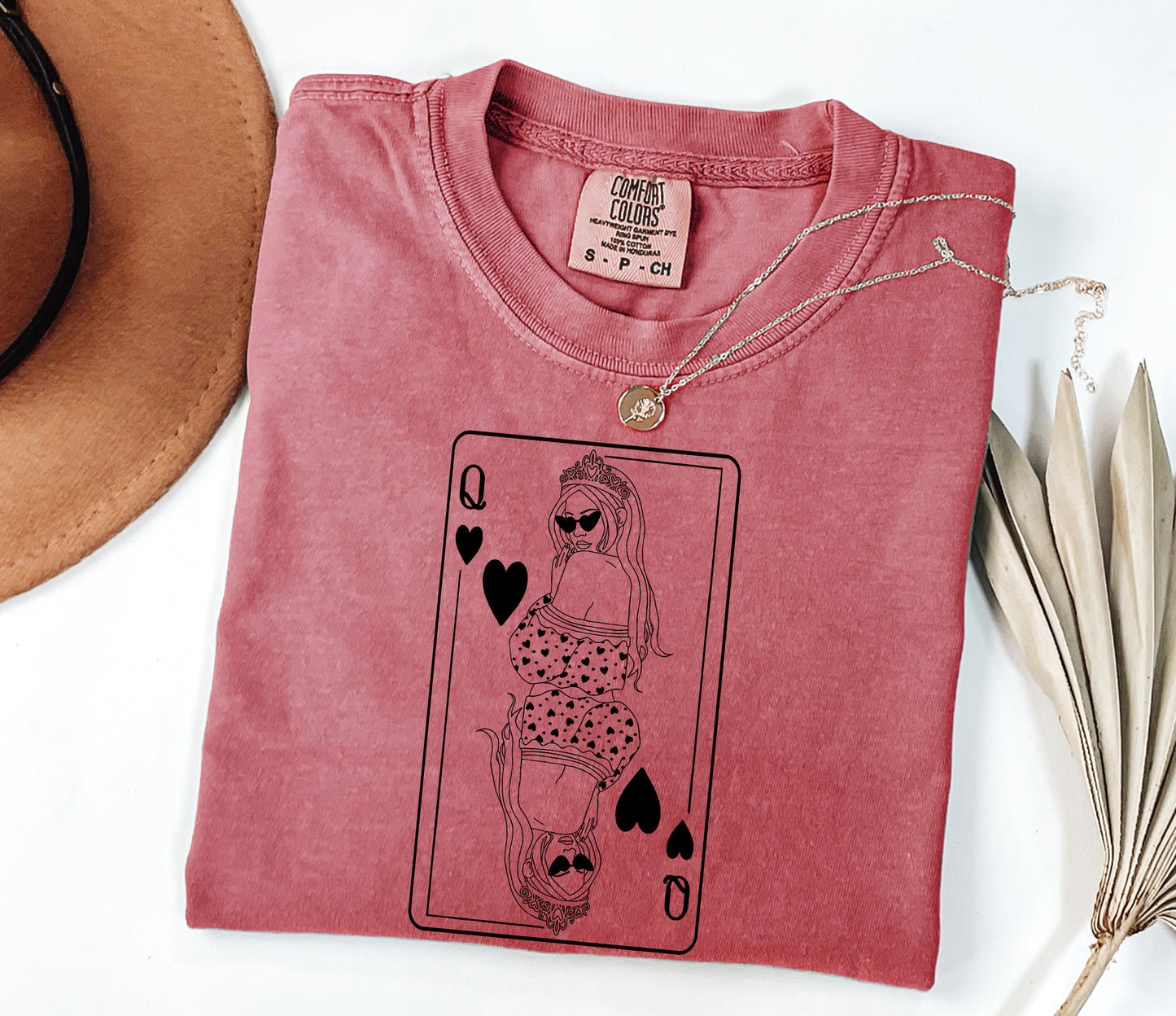 Queen of Hearts shirt, Valentine's Day Comfort Colors Shirt, Heart Shirt, Valentine Shirt for Women, Valentine Shirt for Her, Gift for Her