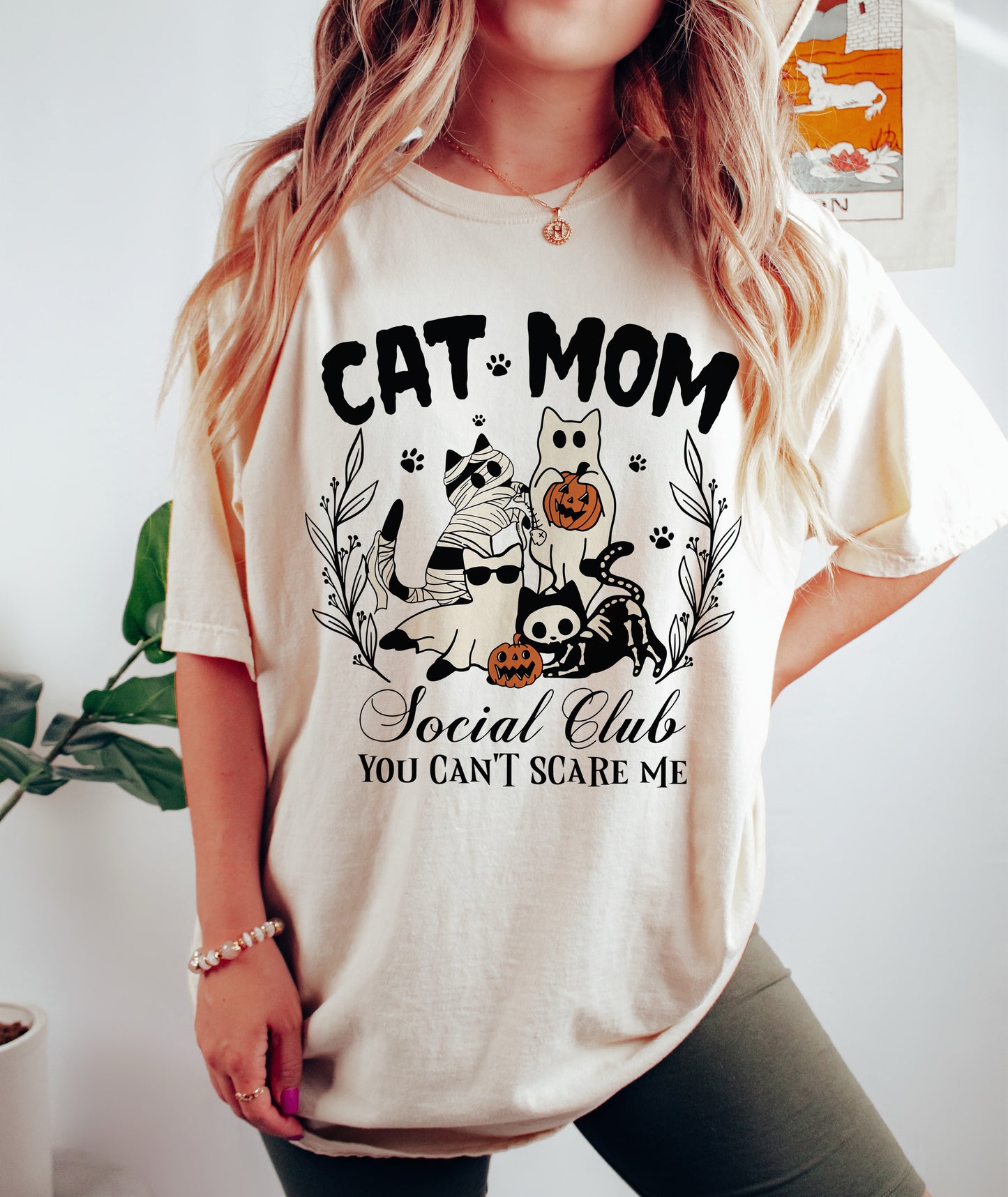 Cat Mom Social Club Halloween Shirt Ivory