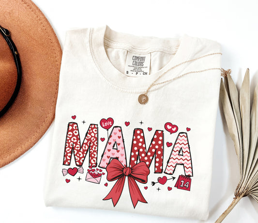 Valentine's Mama Comfort Colors T-Shirt - Cute Graphic Tee for Moms