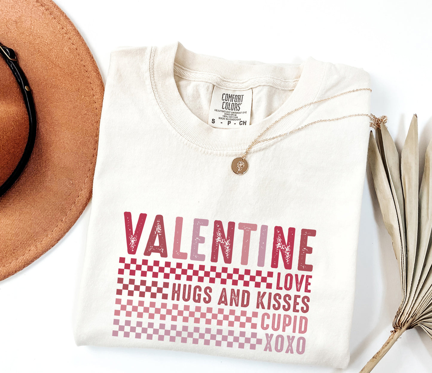 Valentine Comfort Colors T-Shirt - Love & Hugs Graphic Design