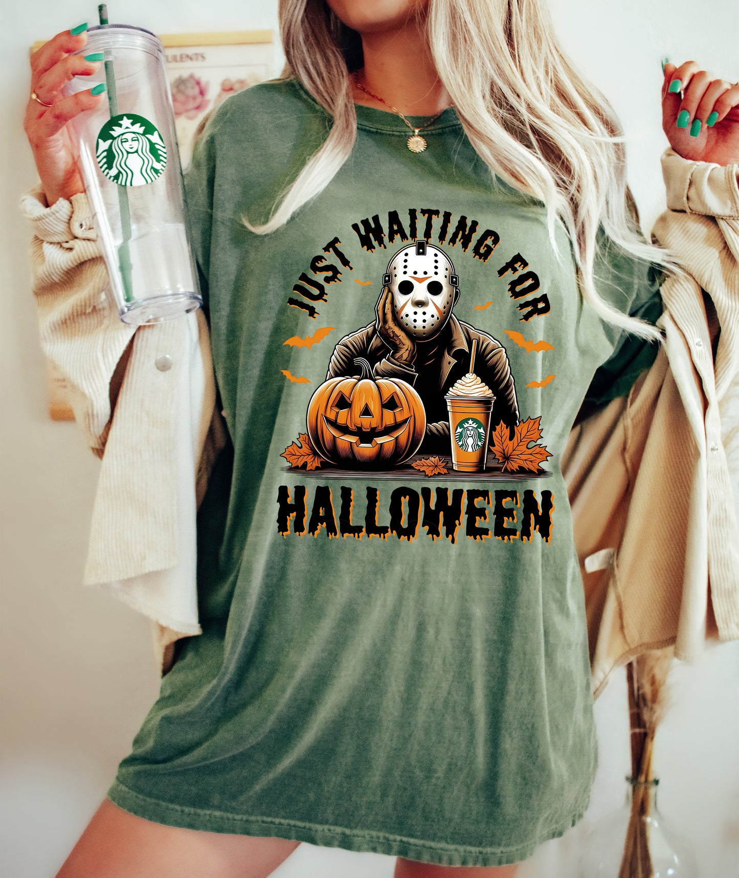 Just Waiting For Halloween Shirt Moss