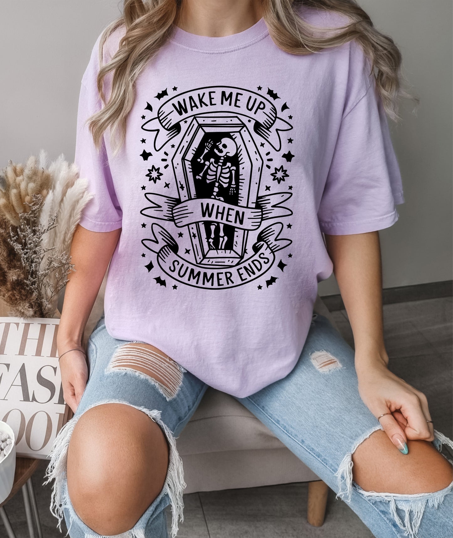 Halloween Shirt - Wake Me Up When Summer Ends Shirt Orchid