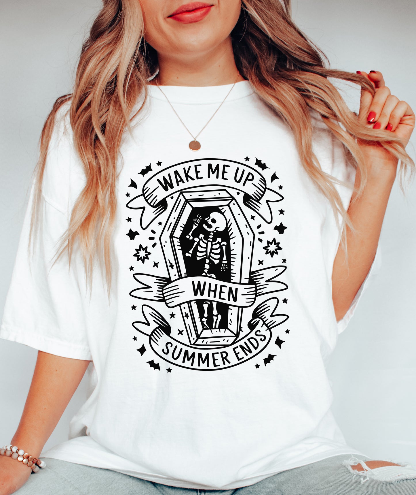 Halloween Shirt - Wake Me Up When Summer Ends Shirt White