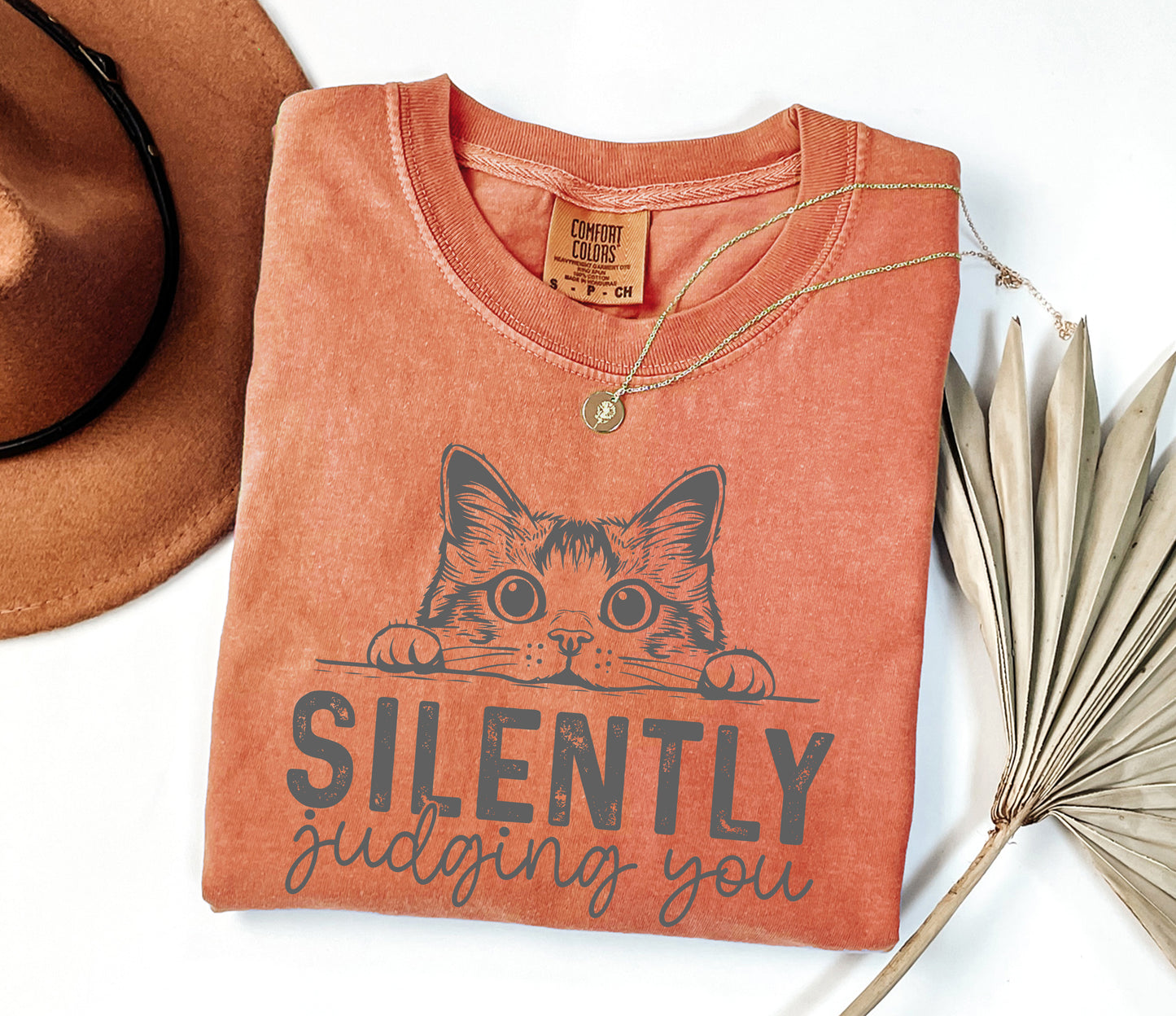 Judging You Silently Shirt,Cat T-shirt,Funny Cat Shirt,Cute Kitty Tee,Gift for Cat Lover,Cat Mom Shirts,Cat Shirt For Women,Cute Cat Shirt